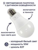 Светодиодная лампа Horoz Electric с датчиком освещенности DARK-10 10W 6400K E27 170-240V
