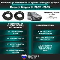 Комплект уплотнителей проема передних дверей на Renault Megan II 2002-2009 г / Рено Меган 2 - 2 штуки