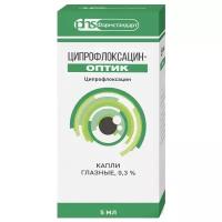 Ципрофлоксацин-Оптик гл. капли фл-кап., 0.3%, 5 мл