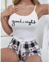 Пижама женская "Good Night" майка с шортами белая