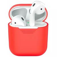 Силиконовый чехол для AirPods, красный, Deppa 47003