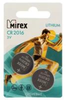 Батарейка литиевая Mirex, CR2016-2BL, 3В, блистер, 2 шт