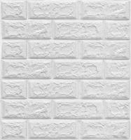 "Кирпич белый классический" Панели самоклеящиеся стеновые 550х500х3 мм интерьерные декоративные для ванной и спальни 20 шт