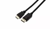 Кабель DisplayPort-HDMI Filum FL-C-DPM-HM-1.8M 1.8 м., медь, 1920х1080, черный, разъемы: Display port male- HDMI A male, пакет