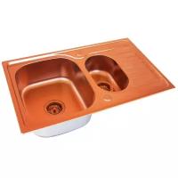 Врезная кухонная мойка ZorG Sanitary PVD SZR-780-2-480 COPPER, 48х78см, нержавеющая сталь