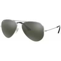 Мужские, женские солнцезащитные очки Ray-Ban RB 3025 W3277, цвет: серебряный, цвет линзы: серый, авиаторы, металл