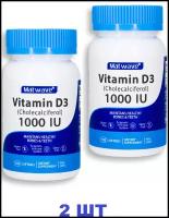 Витамин Д3 Matwave Vitamin D3 1000 IU 25 мкг, 180 капсул, комплект 2 банки