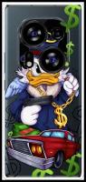 Силиконовый чехол на Tecno Phantom X2 Pro / Техно Фантом Х2 Про "Scrooge McDuck with a Gold Chain", прозрачный