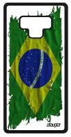 Чехол для смартфона Samsung Galaxy Note 9, "Флаг Бразилии на ткани" Государственный Страна