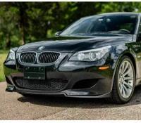 Губа переднего бампера BMW E60-M5 2006-2009 черный глянец