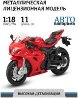Мотоцикл металлический ТМ "Автопанорама", коллекционная, свободный ход колес, М1:18, JB1251504