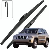 Дворники Jeep Grand Cherokee (4) WK2 Джип Гранд Чероки 2010 2011 2012 2013 Щетки стеклоочистителя гибридные к-т 2шт, 550мм-530мм