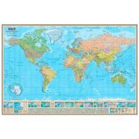 Геоцентр Карта Мира политическая МИР17АГТ, 230 × 154 см