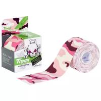 Тейп кинезиологический Tmax Pattern Pink (5 см x 5 м), арт 423426, рис. камуфляжный, роз-крас-бел