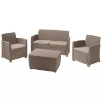 Комплект мебели Allibert Corona Set With Cushion Box (диван, 2 кресла, стол)