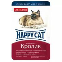 Влажный корм для стерилизованных кошек Happy Cat с кроликом (кусочки в желе)