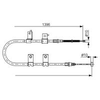 Трос ручного тормоза BOSCH 1987482083 AVEO R (для задних бараб)