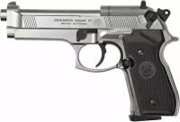 Пневматический пистолет Umarex Beretta M92 FS 4.5 мм (никель, черные накладки)