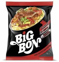 Лапша BIGBON Говядина + соус Томатный с базиликом 75г. 48шт