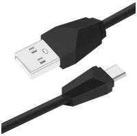 Кабель Exployd EX-K-1295, microUSB - USB, 2.4 А, 1 м, силиконовая оплетка, черный