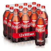 Газированный напиток Coca-Cola Classic, 0.9 л, пластиковая бутылка, 12 шт