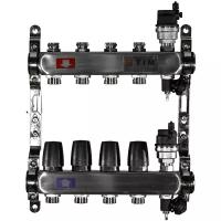 Коллекторная группа Tim (KBS5004) 1" ВР-ВР, 4 отвода 3/4", воздухоотводчик, сливной кран