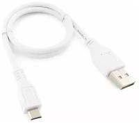 Кабель USB 2.0 A/microB (5pin) 50см (экран) Gembird/Cablexpert (CCP-mUSB2-AMBM-W-0.5M) белый