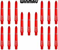 Короткие хвостовики (15 шт) для дротиков Winmau Pro Force (Red, Short, 35mm). Аксессуары для Дартс. Красный цвет