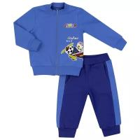 Комплект для мальчика джемпер на замке и брюки,КМ-1425-м, Утенок, размер 52(рост 80) синий_самолет