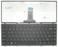Клавиатура для ноутбука LenovoG400S, G405S, G410S, S410P Series. Плоский Enter. Черная, с черной рамкой. PN: V-142920AS1
