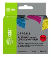 Картридж струйный Cactus CS-PG512 черный (15мл) для Canon Pixma iP2700/MP240/MP250/MP260/MP270/MP272