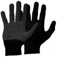 Перчатки рабочие нейлоновые, ПВХ, черный, микро точка, (1уп-1пара)/г. Бирск