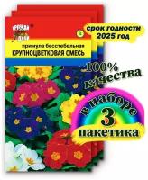 Семена цветов Примула "Бесстебельная Крупноцветковая", Смесь, 0,01 г