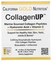 CollagenUP, Hydrolyzed Marine Collagen Peptides with Hyaluronic Acid and Vitamin C, Unflavored, 30 Packets, 0.18 oz (5.16 g) Each