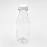 Бутылка ПЭТ 0.25 л с широким горлом круглая прозрачная с крышкой, 50 шт