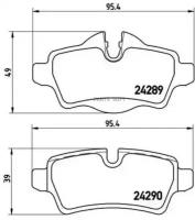 BREMBO P06052 Колодки тормозные дисковые задн. MINI MINI (R56) 11/05-11/13 / MINI MINI CLUBMAN (R55) 10/06-06/14 /