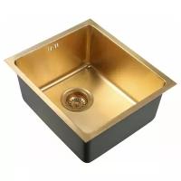 Врезная кухонная мойка 38 см, ZorG Sanitary PVD SZR-4438 BRONZE, бронза