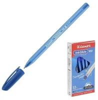 Ручки шариковые Luxor "InkGlide 100 Icy", 12шт, синие, 0,7мм
