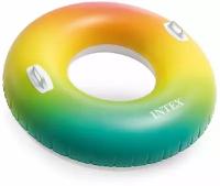 Надувной круг Intex Color Whirl, 122 см, с держателями (И58202)