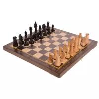 Шахматы с утяжеленными фигурами из Бука с доской под Красное дерево 37*37 см