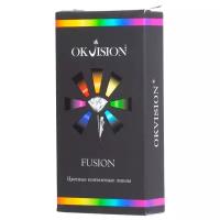 Цветные контактные линзы OKVision Fusion 3 месяца, 0.00 8.6, Blue 3, 2 шт