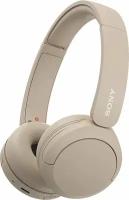 Наушники Sony WH-CH520, Bluetooth, накладные, бежевый [wh-ch520/c]