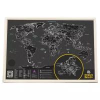 BadLab Скретч карта мира True Map Plus Noir (0500), 97 × 67 см