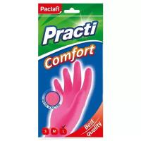 Перчатки Paclan Practi Comfort, 1 пара, размер L, цвет розовый