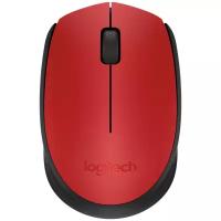 Беспроводная мышь Logitech M170, красный/черный