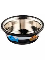 Миска Lilli Pet METAL STAR Fish для животных, 240мл, черная