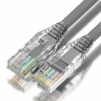 GCR Патч корд 0.3 м LSZH UTP кат.5e серый коннектор ABS 24 AWG ethernet high speed 1 Гбит с RJ45