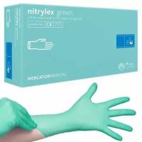 Нитриловые перчатки Mercator Nytrilex зеленые (50) пар, Размер M