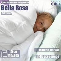 Одеяло белое облегченное 1,5 спальное Мягкий Сон "Bella Rosa" всесезонное стеганое 140х205/ для дома, для сна, в подарок