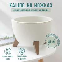 Кашпо для цветов IDEA «Флориан», на ножках, 5,5 л, d=25 см, h=18,5 см, цвет белый ротанг